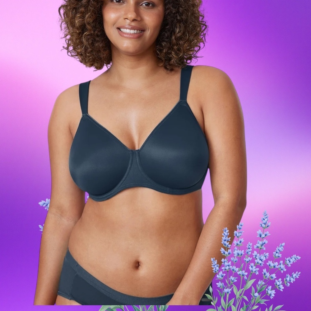 NEW‎ DELIMIRA Plus Size Blue Bra Minimizer Underwire Full Coverage 44DD Women
